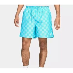 Nike‎ Club Flow Checkered FN3098 447 Mens blue shorts M Brand New $60